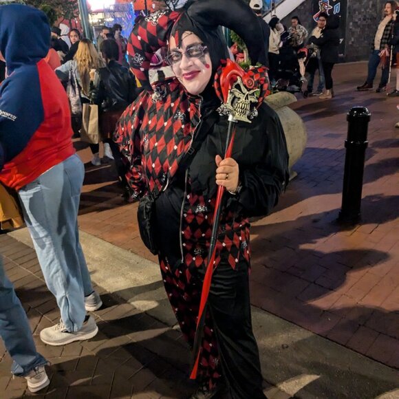 Halloween Sinister Jester joker Costume MEN SIZE LARGE - Picture 3 of 9